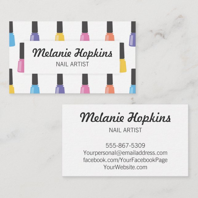Nail Polish Salon Spa Beauty Business Card (Front/Back)