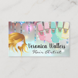 Nail Polish Spills Bokeh Glamour Loyalty Card