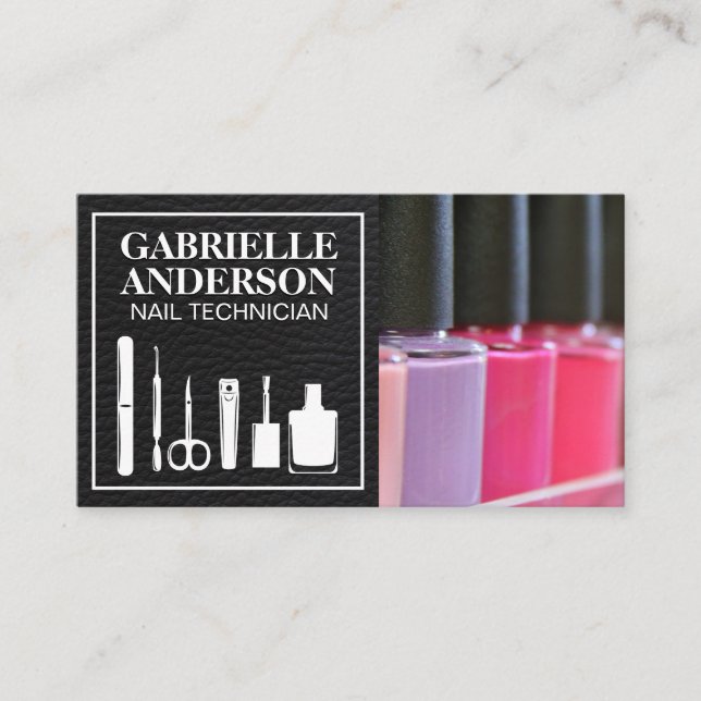 Nail Polish Variety | Nail Salon Business Card (Front)