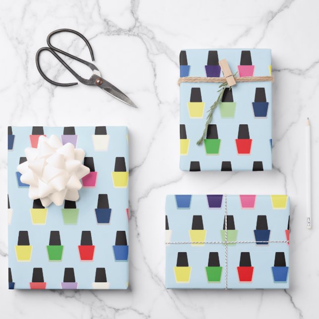 Nail Polish Wrapping Paper Sheet (Front)