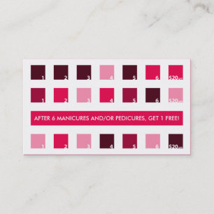 NAIL SALON $20 OFF (mod squares) Loyalty Card