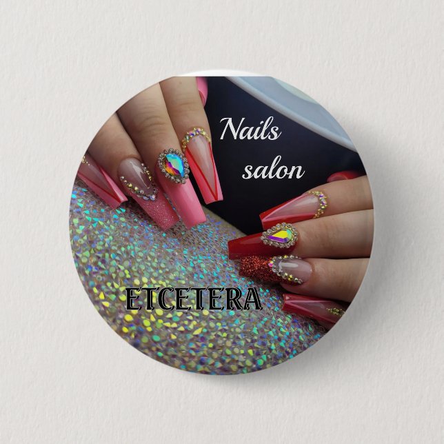 NAIL SALON  6 CM ROUND BADGE (Front)