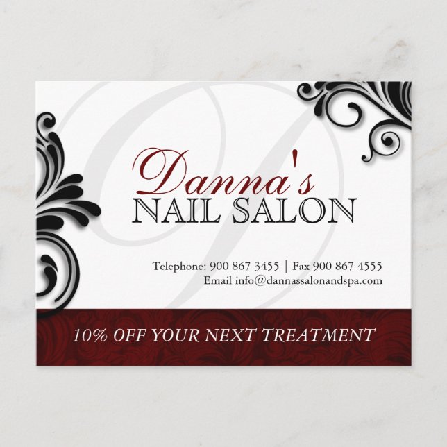 Nail Salon and Spa Advertising Postcard (Front)