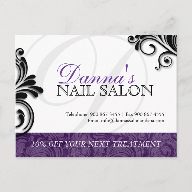 Nail Salon and Spa Advertising Postcard (Front)