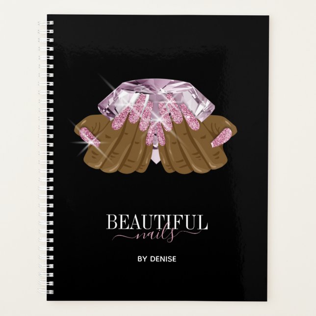 nail salon appointment book hand nails technician planner (Front)