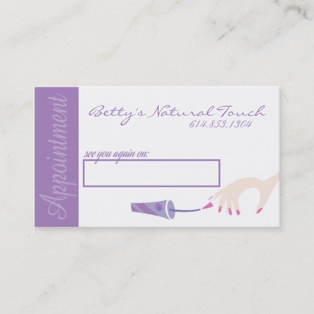 Nail Salon Appointment Cards (Front)