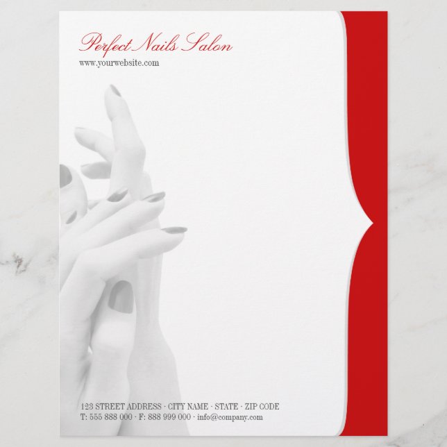 Nail Salon Beauty Centre business letterhead (Front)