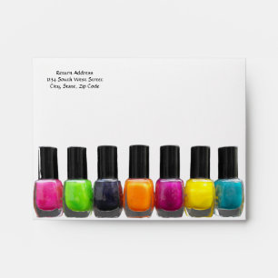 Nail Salon Business, Bright Polish Bottles Envelope