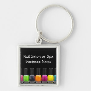 Nail Salon Business, Bright Polish Bottles Key Ring