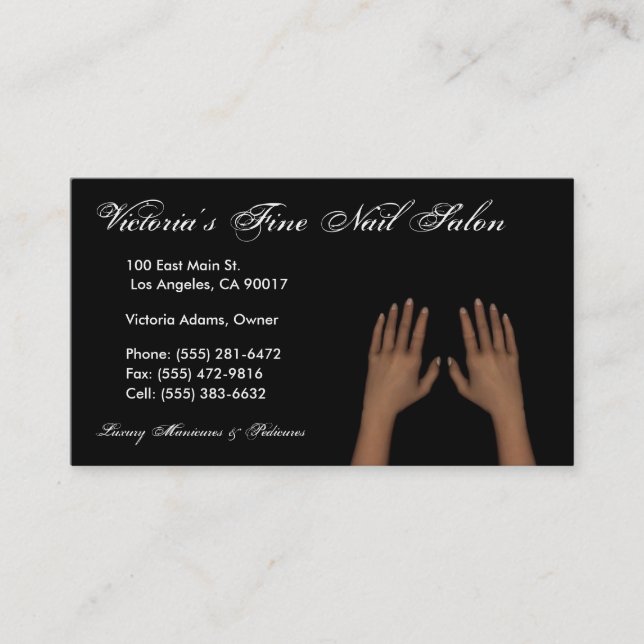 Nail Salon Business Card (Front)