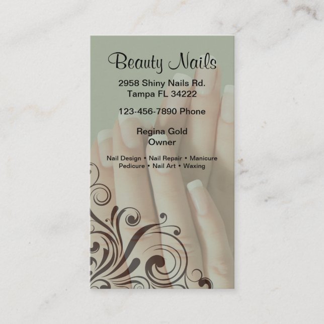 Nail Salon Business Cards (Front)