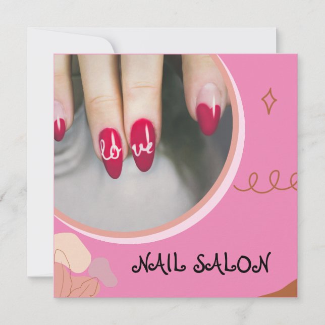 Nail Salon Business Flat Business Card (Front)