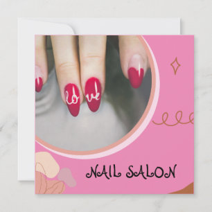 Nail Salon Business Flat Business Card