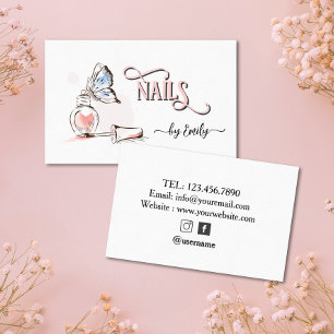 Nail Salon Butterfly Polish Manicurist  Business Card
