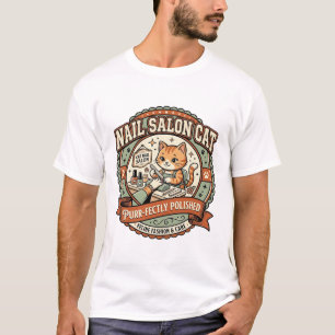Nail Salon Cat Nail Salon Cat Vintage Vector Art S T-Shirt