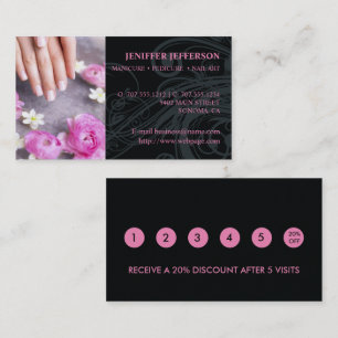 Nail Salon Customer Loyalty Discount Business Card