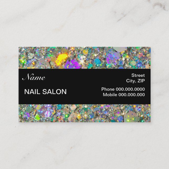 Nail Salon Customer Loyalty Punch Business Card (Front)