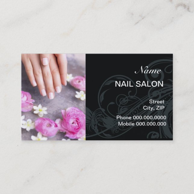 Nail Salon Customer Loyalty Punch Business Card (Front)