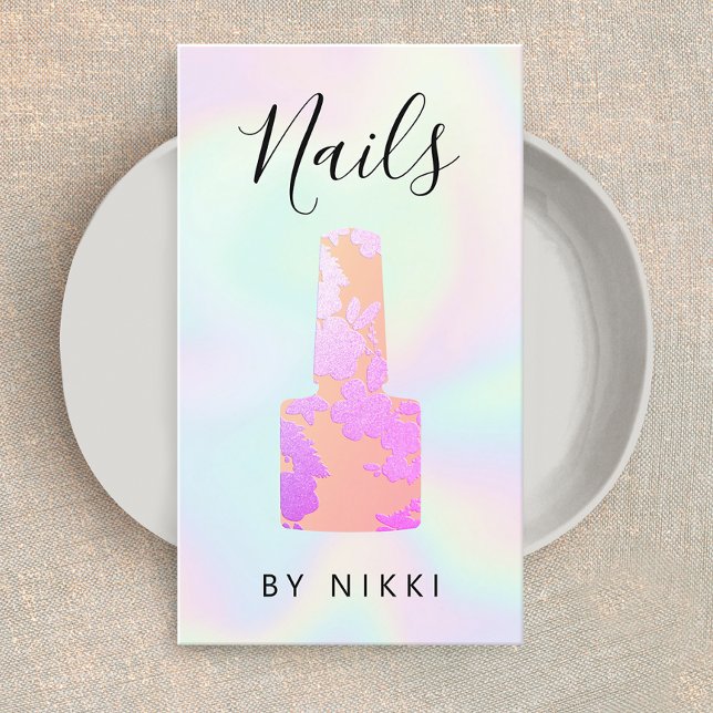 Nail Salon Glitter Polish Bottle Business Card (Creator Uploaded)