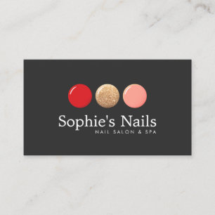 Nail Salon Glitter Polish Drop Logo Manicurist Business Card