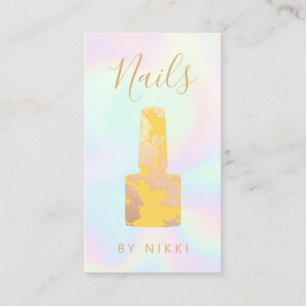 Nail Salon Holographic Manicurist  Business Card