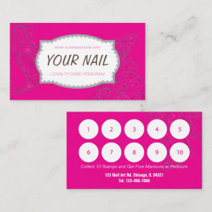 Nail Salon Loyalty Business Card 