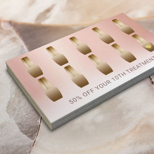 Nail Salon Makeup Artist Manicurist Rose Gold Loyalty Card