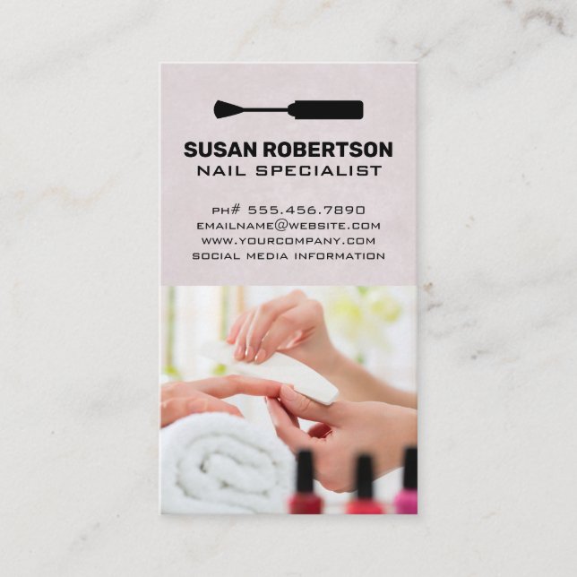 Nail Salon | Manicure Session Appointment Card (Front)