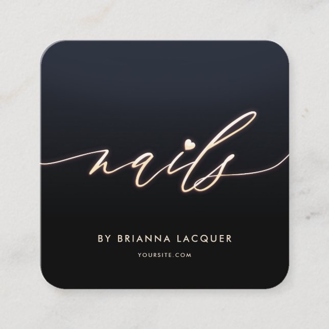 Nail Salon Manicure Specialist Square Business Card (Front)