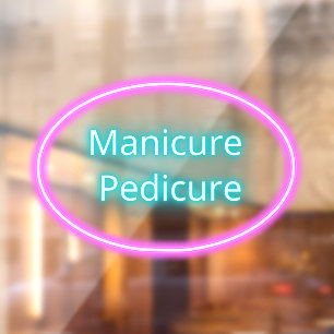 Nail Salon Manicures Pedicures Pink Blue  Window Cling