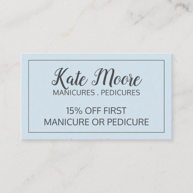 Nail Salon Manicurist And Pedicurist Nail Salon Discount Card (Front)