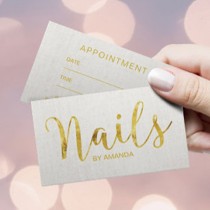 Nail Salon Manicurist Gold Script Appointment Card