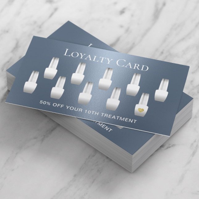 Nail Salon Manicurist Modern Dusty Blue Loyalty Card (Creator Uploaded)