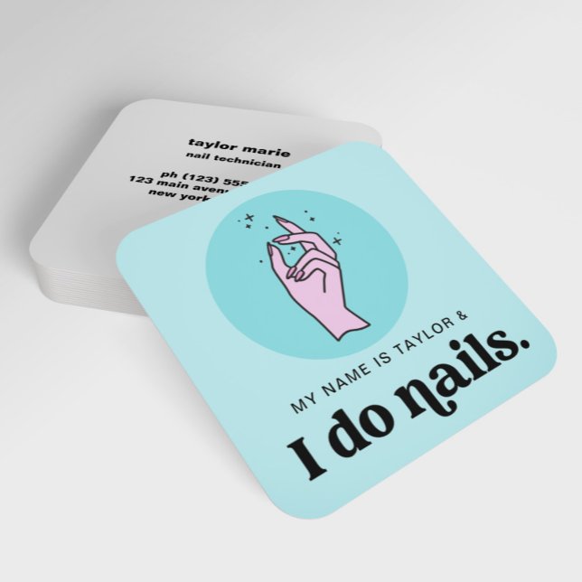 Nail Salon Manicurist Modern Retro Square Business Card (Creator Uploaded)