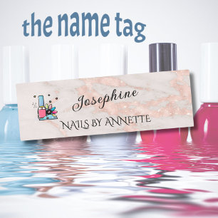 Nail Salon Manicurist Rose Gold Name Tag
