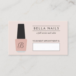 Nail Salon Monogram on Blush Pink II Appointment Card