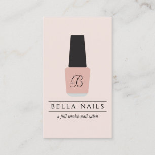 Nail Salon Monogram on Blush Pink Nail Polish II Business Card