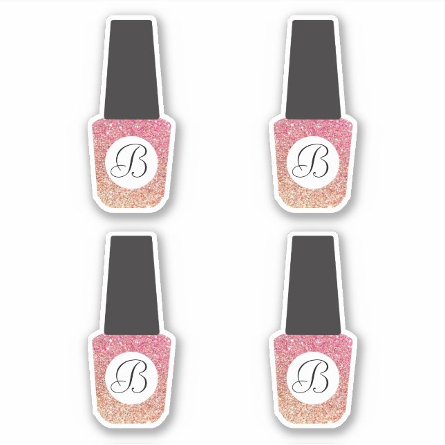 Nail Salon Monogram on Bronze Glitter Nail Polish (Front)