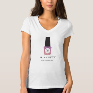 Nail Salon Monogram on Purple Glitter Nail Polish T-Shirt