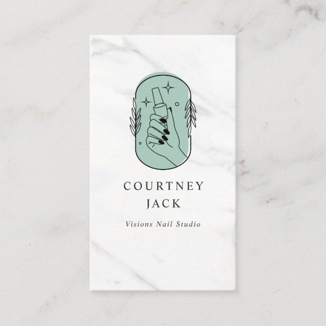 Nail Salon Nail Stylist Manicurist Luxury Marble Business Card (Front)