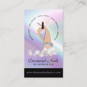 Nail Salon Nail Tech Diamond Nails Art Manicurist  Business Card