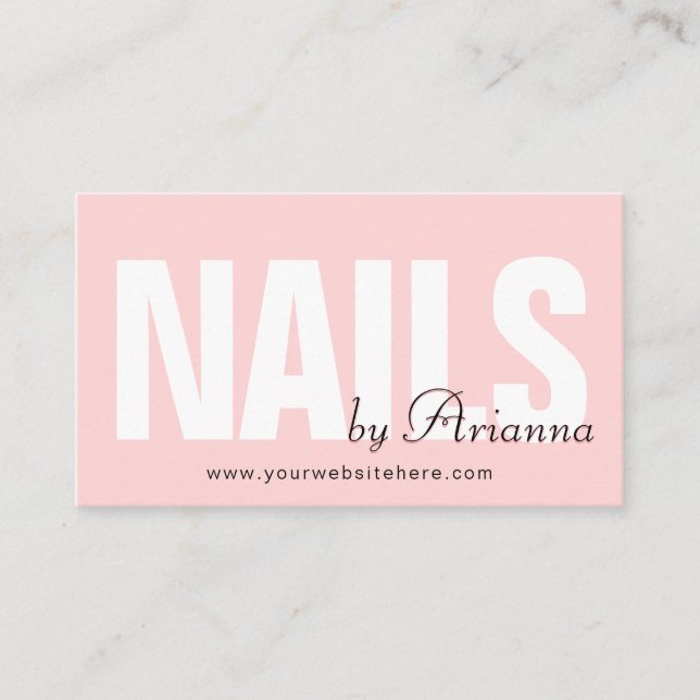  Nail Salon | Nail Tech | Nail Stylist Blush Pink Business Card (Front)
