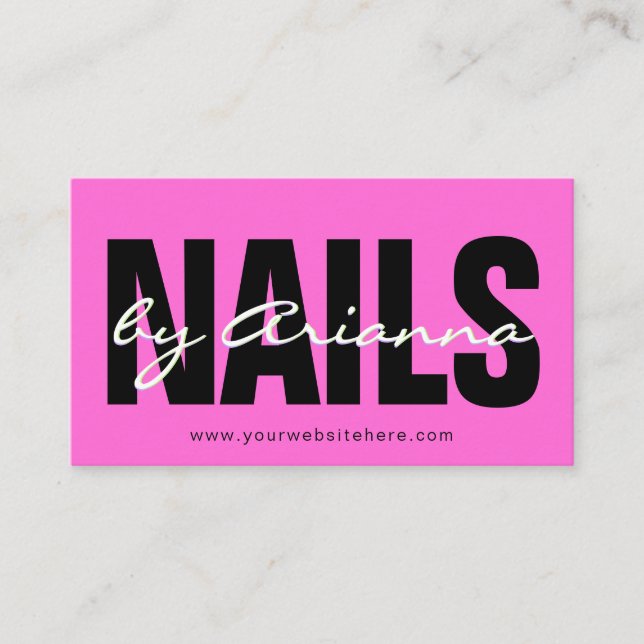  Nail Salon | Nail Tech | Nail Stylist Female Hand Business Card (Front)