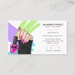  Nail Salon   Nail Tech   Nail Stylist Female Hand Business Card