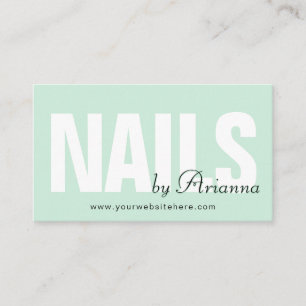  Nail Salon   Nail Tech   Nail Stylist Mint Green Business Card