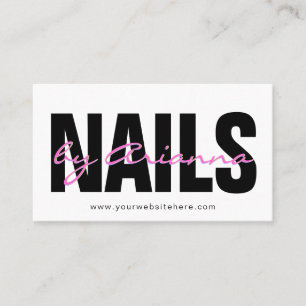  Nail Salon   Nail Tech   Nail Stylist Neon Colour Business Card