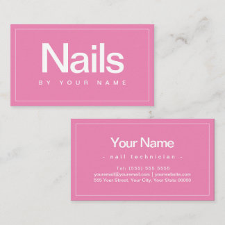 Nail Salon Nail Technician Plain Minimal Business Business Card