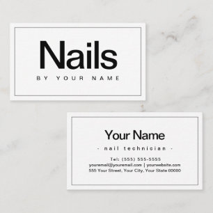 Nail Salon Nail Technician Plain Minimal Business Card