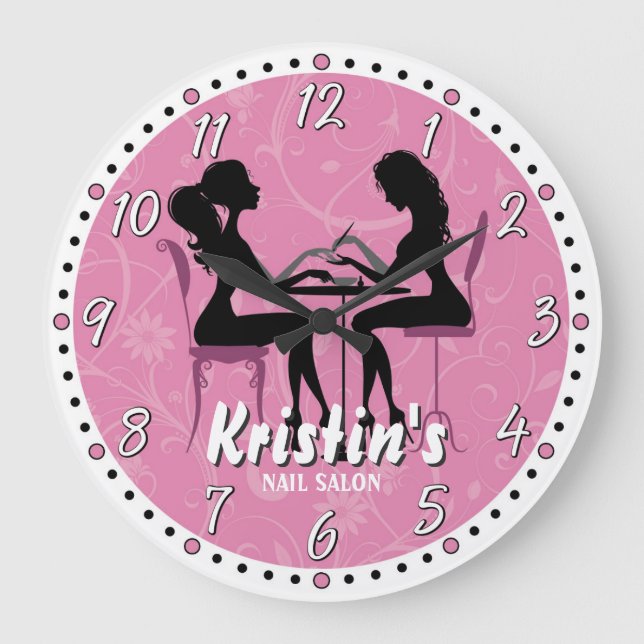 Nail Salon Personalizable Wall Clock (Front)