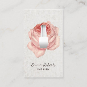 Nail Salon Polish Bottle & Flower Manicurist Business Card